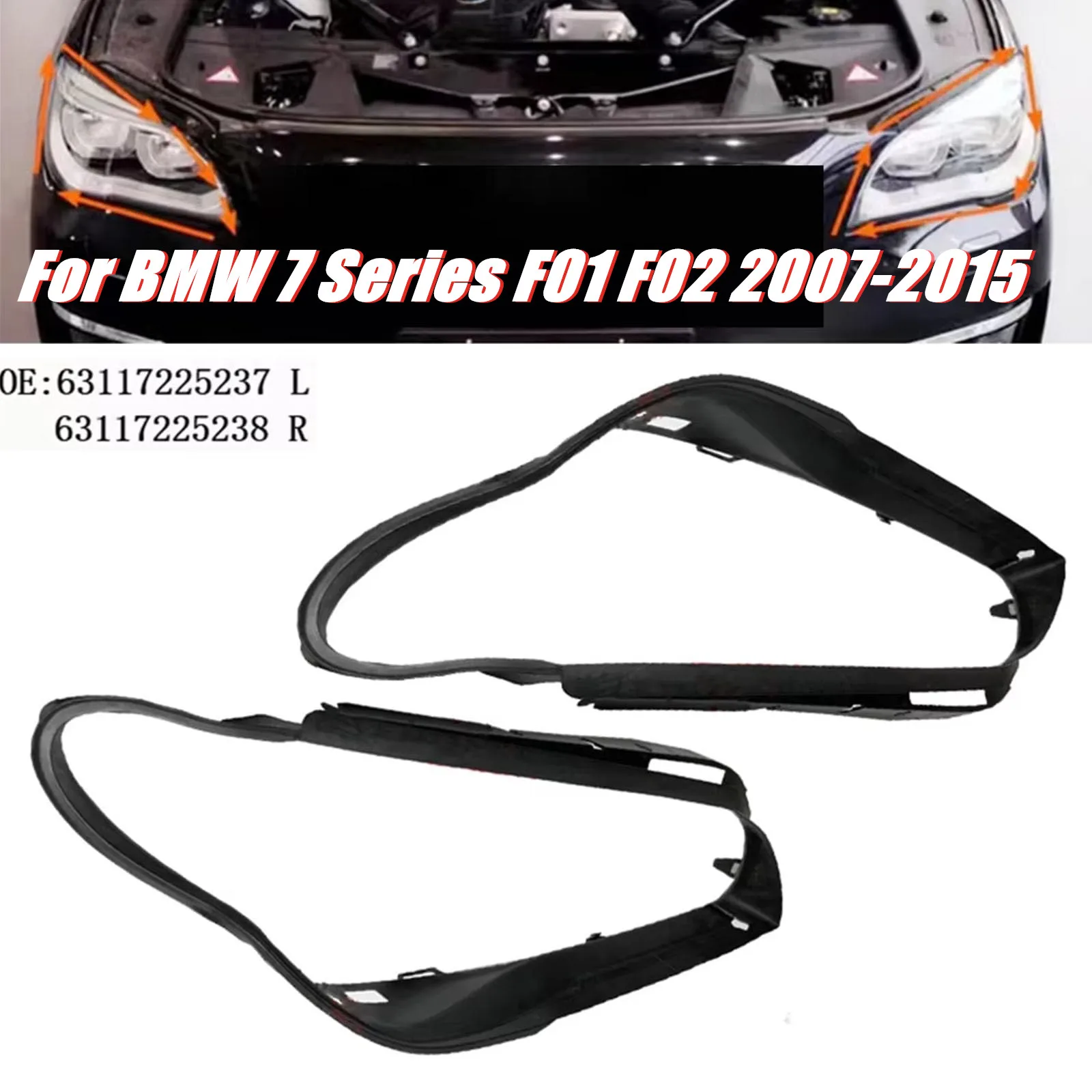 

2 шт. уплотнения для фар, прокладка для фар для BMW 7 серии F01 F02 2007-2015, водонепроницаемые уплотнения для фар 63117225237 63117225238