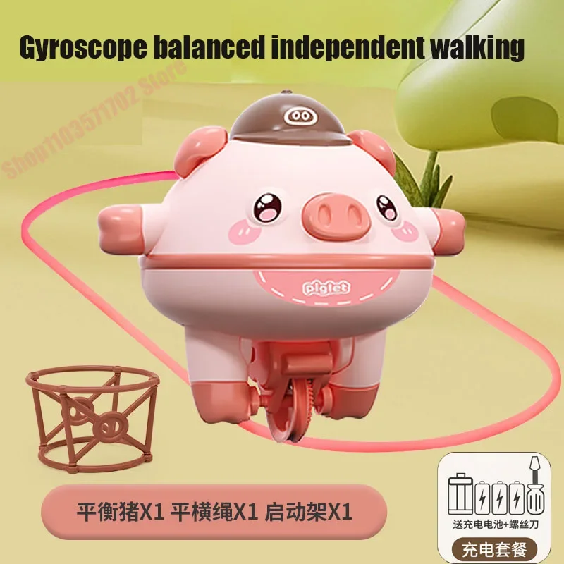 Stubborn automatic balance children's toy single wheel self balancing car, made of pig black technology, with battery