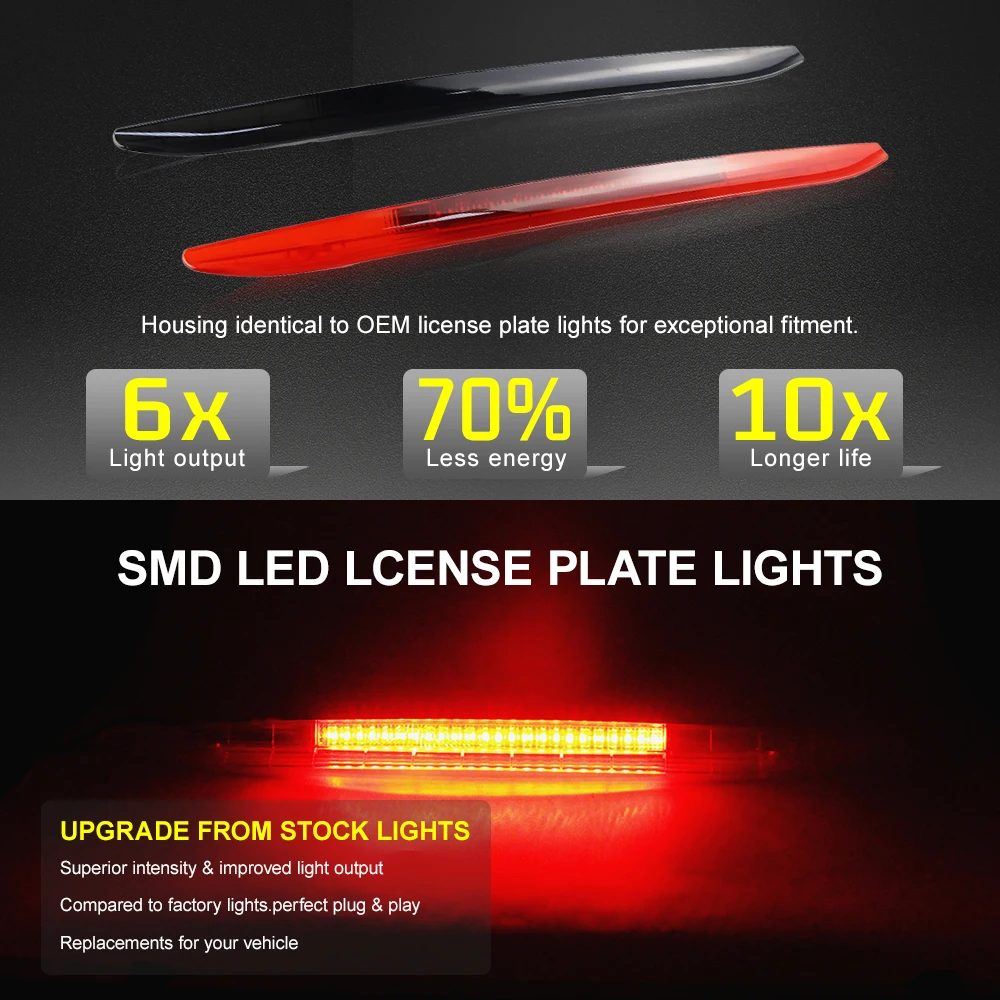 1pc Smoke RED LENS LED 3RD Third Brake Tail Stop Light For 1997-2004 Porsche Boxster 986 Roadster OEM: 98663105000