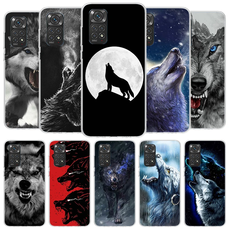 Angry Animal Wolf Fierce Cover Phone Case For Xiaomi Redmi Note 14 13 12 11 10 Pro Plus 12S 11S 11T 11E 10S 9 9S Soft Fundas She