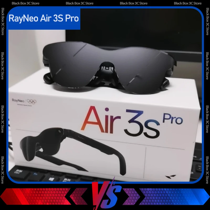 Óculos AR inteligentes RayNeo Air 3S Pro, visualização HD de 135 polegadas, brilho de 1200 lêndeas, som surround 3D