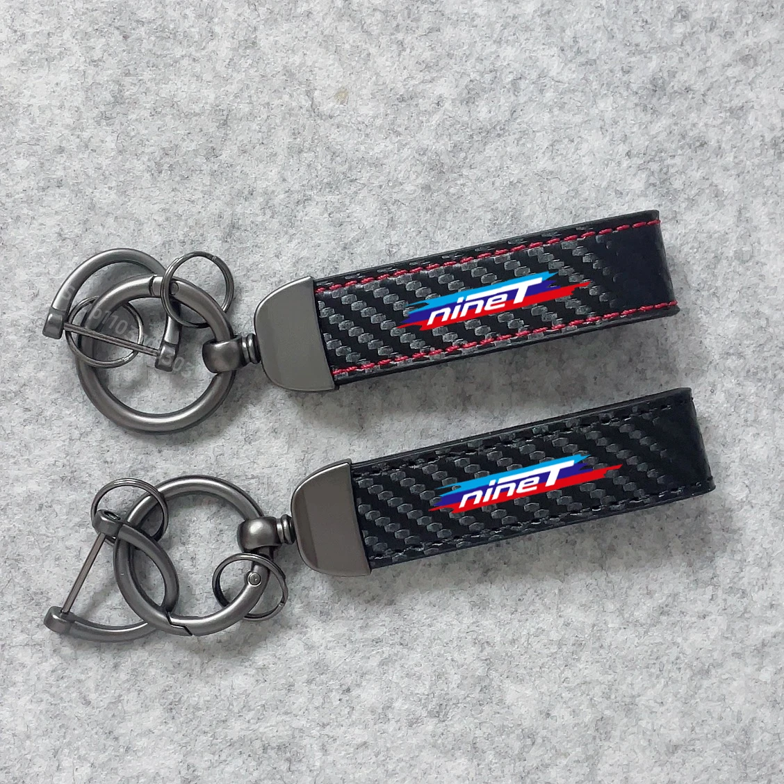 For BMW R NINET NINE T RNINET RNINE Motorcycle Accessories Motorcycle Keyring Carbon Fiber Leather Motorcycle Keychain Keyrings