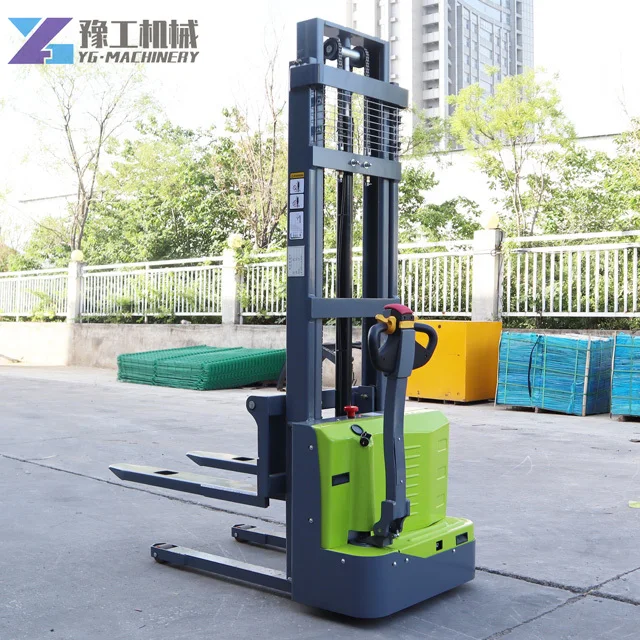 YG Wholesale High Quality Electric Self Loading Pallet Stacker 1000kg 1500kg 700kg with Lithium Battery