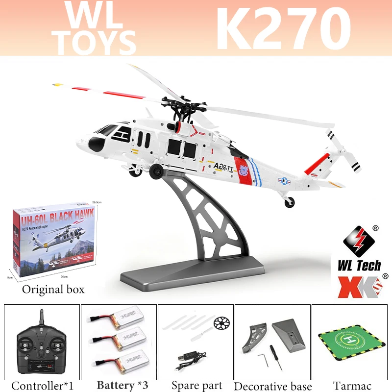 

Wltoys K170-K270 UH-60L 2,4G 4-канальный 6-осевой гироскоп Бесщеточный двигатель Военный зеленый радиоуправляемый вертолет RTF и XK K170 K270
