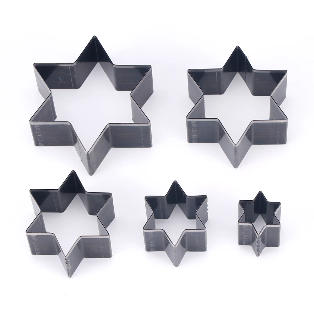 QJH 5PCS Hexagonal Leather Cutting Mold Hollow Punch Handmade DIY Tools Metal Knife Mold Crafts Pendant Jewelry Mother's Day Gif