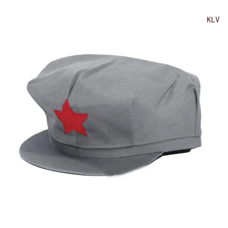 중국 해방군 모자 다섯개 별 배지가 있는 육군 모자 팔각형 모자 6XDA