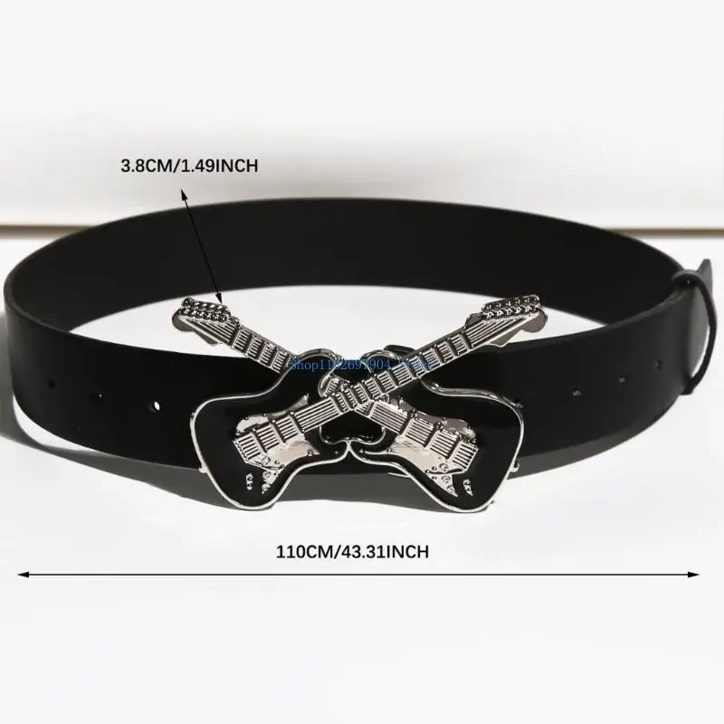 N7YF الغيتار مشبك حزام الخصر حزام الخصر نمط فريد من نوعه روك آند رول حزام من البولي يوريثان