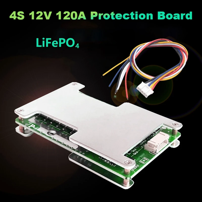 Placa de protección para cargador de batería de li-hierro, 3,2 V, BMS, 4S, 12V, 120a, con Balance de batería de energía/placa de mejora