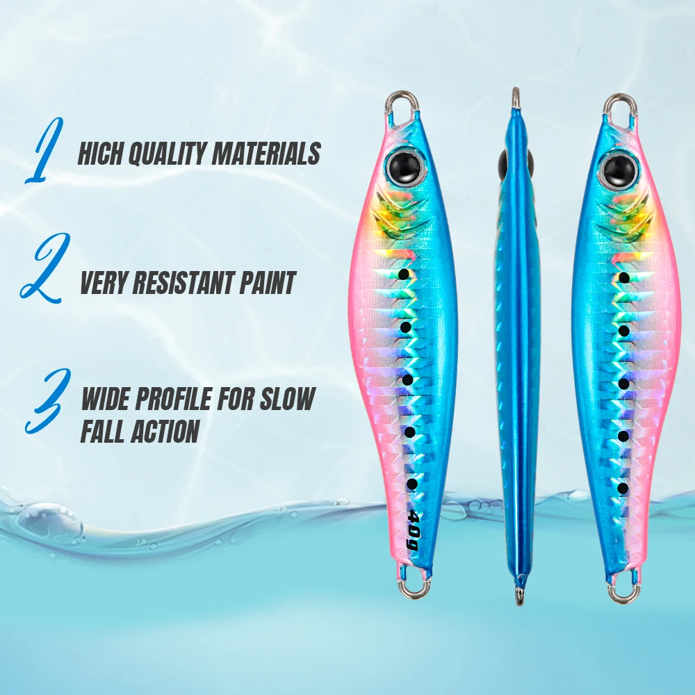 JIGGING PRO 20g 30g 40g 60g JUGULO Wide Casting Jig Slow Fall Shore Jigging Lure UV Coating Metal Jig Fishing Lure