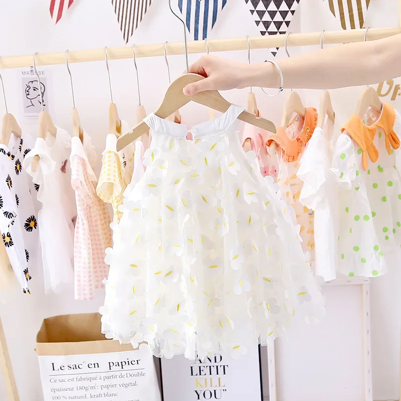 Summer Baby Girls Tulle Dress Kid Birthday Party Dress Sleeveless Sling Toddler Girl Casual Clothing Princess Dress Girl Dresses