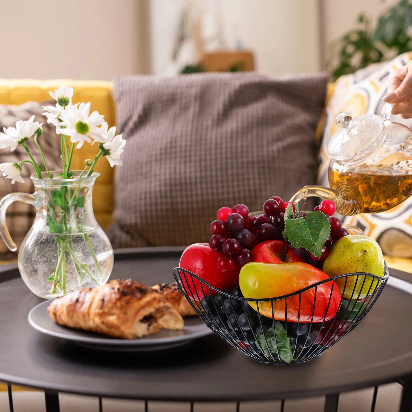 

Creative Storage Basket Large Capacity Iron Home Office ganizer Nordic Document Holder Stylish Kitchen Fruit Container