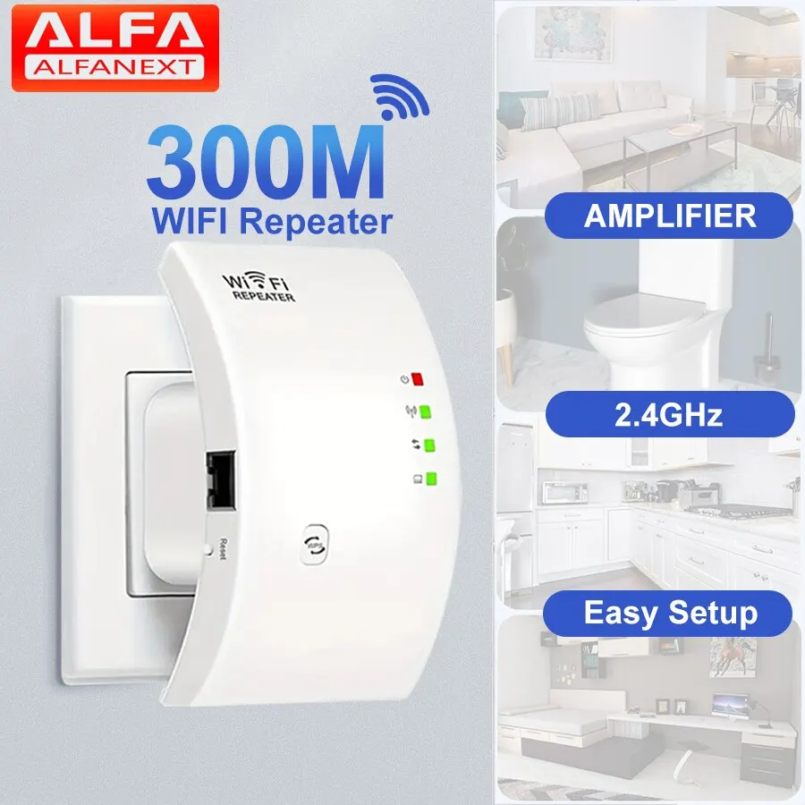 300Mbps Wifi Repeater Wifi Expander Signal Enhancers Booster Connected To 2.4G Network AP Mode Extendor Long Internet for Home