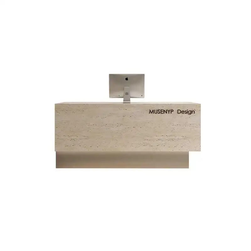 French Creativity Receives Desks Nordic Travertine High-end Clothing Store Checkout Counter Office Furniture Empfangstheke FYRD