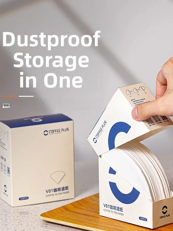 

Wooden Bleached Coffee Filter Paper V60 Hand-Poured Coffee Filter Cup Original Wood Pulp White Coffee Poer Drop Filter Paper