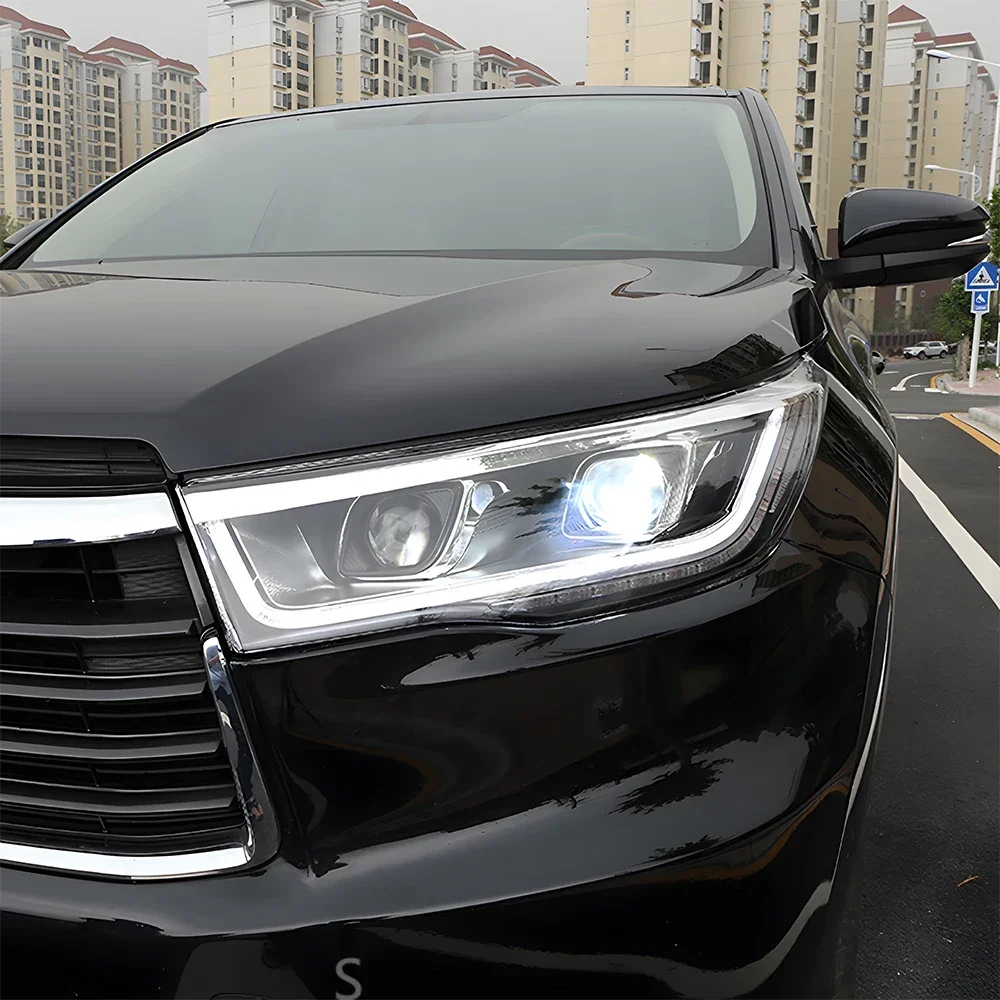 トヨタハイランダー 2015-2017 車のフロントランプアセンブリアップグレードブリンクダイナミック 2 プロジェクターレンズヘッドライトツールアクセサリー
