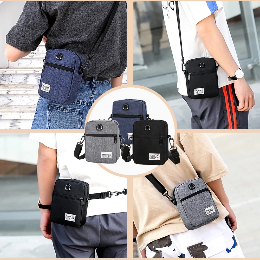 Male Bag Men\'s Satchel High Quality Men Diagonal Mini Crossbody Bags Shoulder Multi-Function Mobile Phone Bag Outdoor Sports Bag