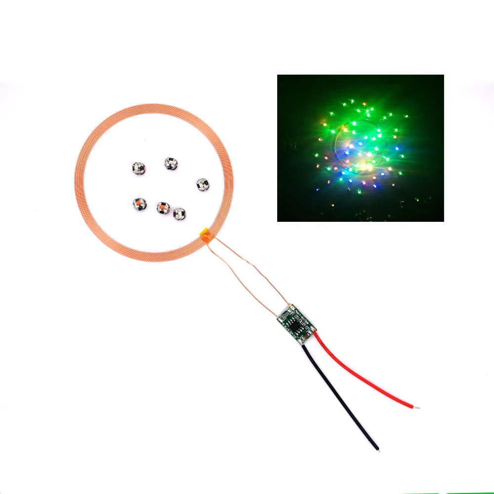 0~50mm Remote DC 12V Wireless Charging Wireless Power Supply Module Charger Transmitter Coil Induction W Receiver Light Lamp LED