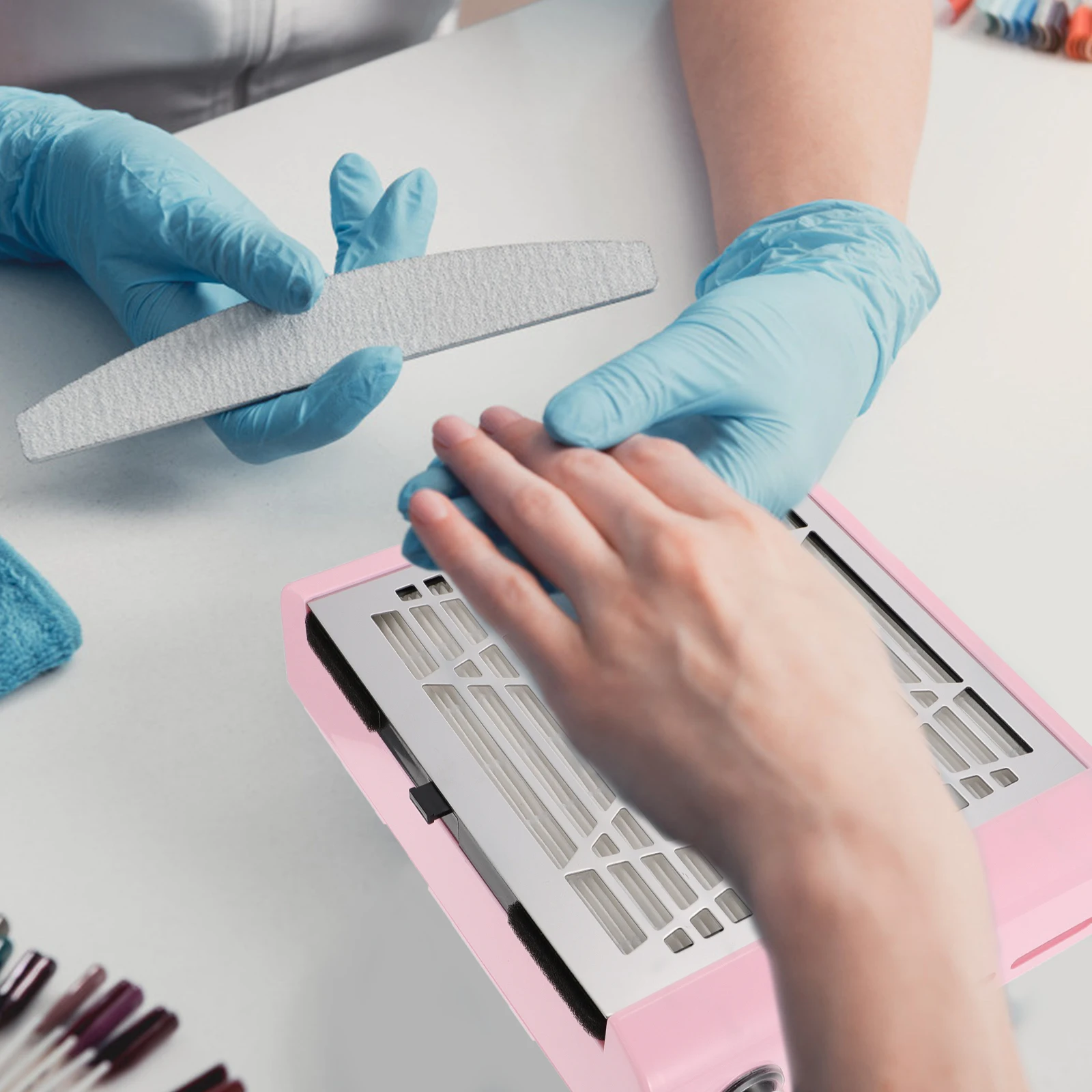 40 واط مسمار الغبار النازع المكونات ل مانيكير جامع مسحوق طلاء الأظافر الأنظف العناية بالعمل المكانس عالية السرعة