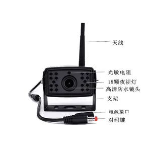 7 Inch Color Monitor 720P 2.4Ghz Wireless  Car Rear-View Camera 12-24V Reverse Back Car Screen