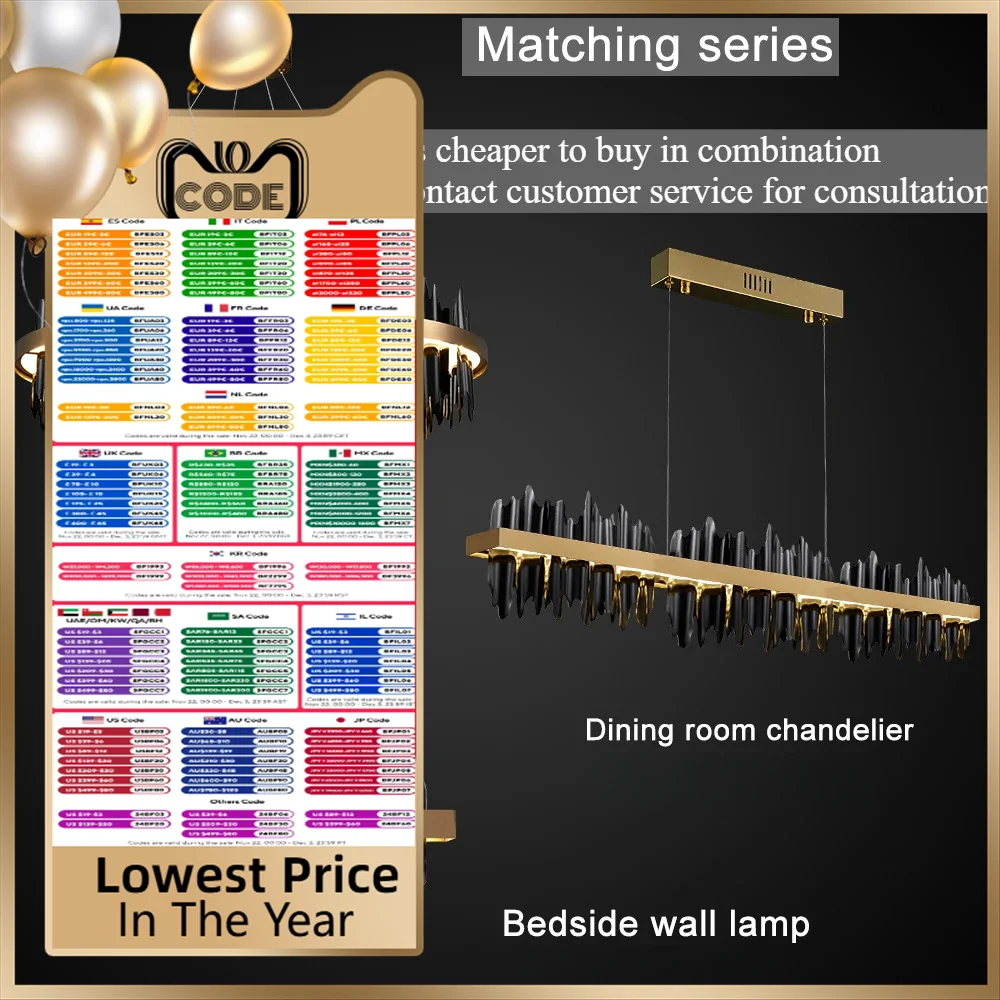 Modern LED Chandelier For Dining Room Iceberg Design hang lamp Kitchen Island Rectangle Light Fixture with dimmable