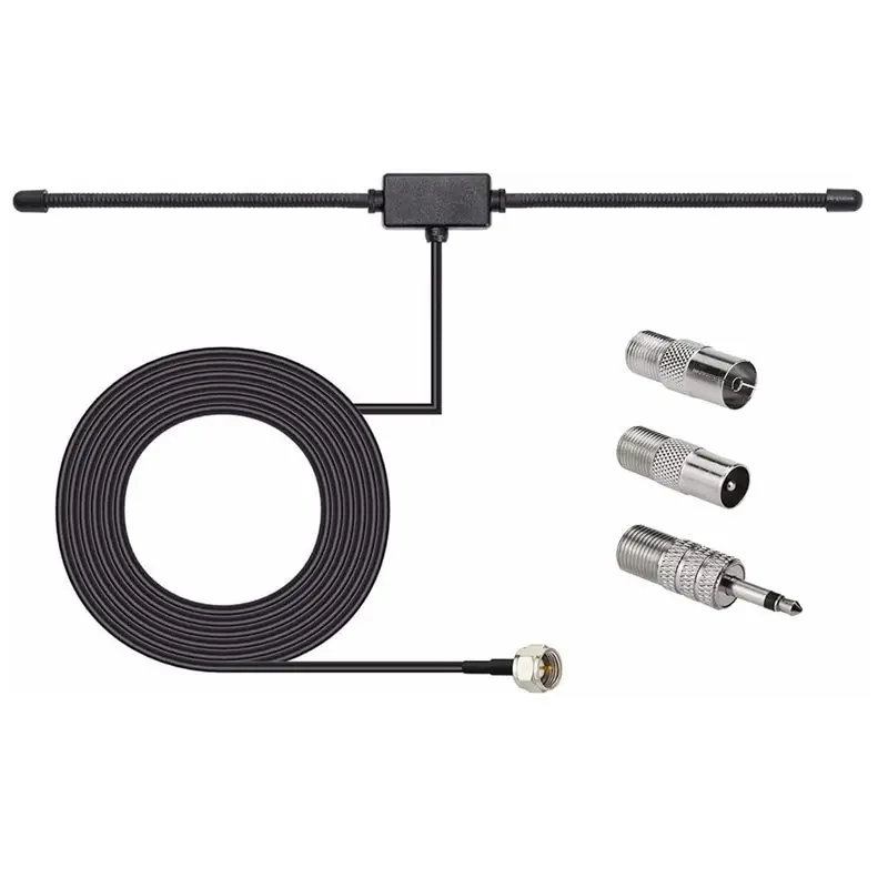 Antena de radio FM DAB, Conector de enchufe de audio aéreo dipolo, montaje de pared adhesivo para RECEPTOR ESTÉREO Universal,