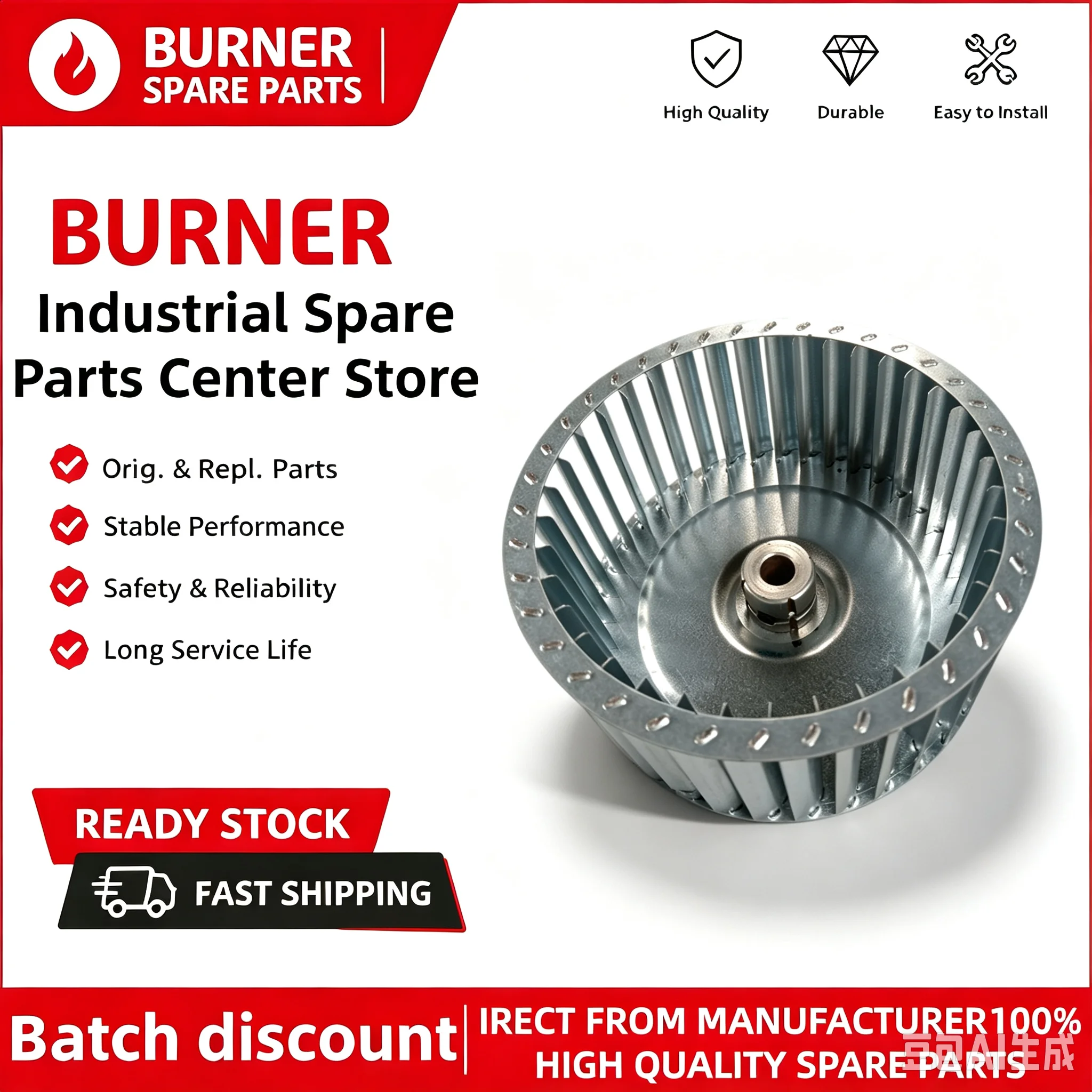 Burner Motor Fan Wheel Impeller Fit BG300 BG400 BG450 BG550 BG650 STG146 Industrial Heating Equipment Parts