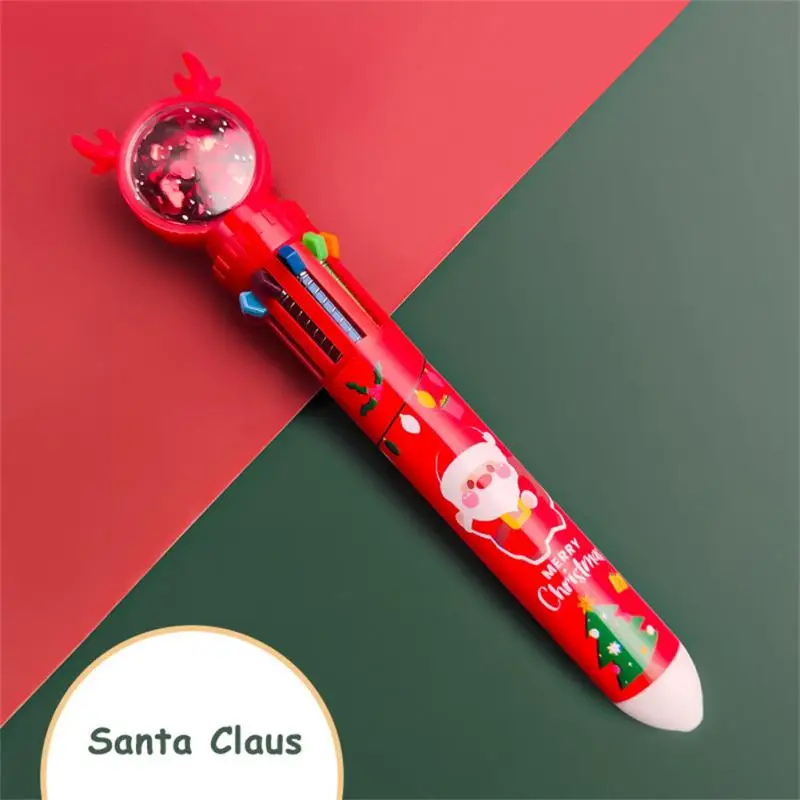 Ballpoint Pen 10-color Christmas Tree Deer Ball Pen Cartoon Colorful 0.5mm Pen Office School Supply Writing Tool