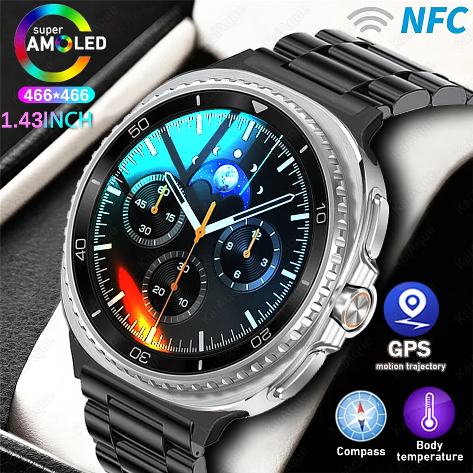 Untuk Jam Tangan Galaxy 8 Jam Tangan Pintar GPS Kompas NFC Ultra Klasik 46Mm Versi Klon AMOLEL Panggilan BT Jam Tangan 3ATM 7 Jam Tangan Pintar Yang Ditingkatkan