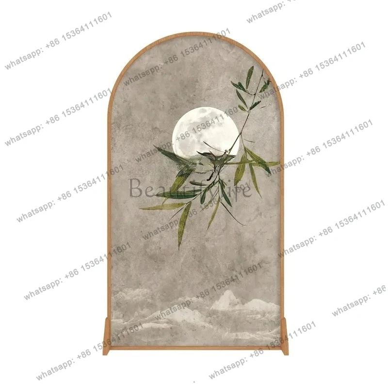 

New Chinese Zen Subareas Screens Modern Simple Hallway Household Blocking Wooden Seat Screen