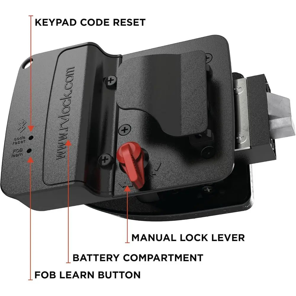 V4 프리미엄 메탈 RV 도어 잠금장치 키패드 및 리모컨 포함, 안전하고 편리한 키리스 캠퍼 도어 잠금장치 교체, 내구성 있는 교체품