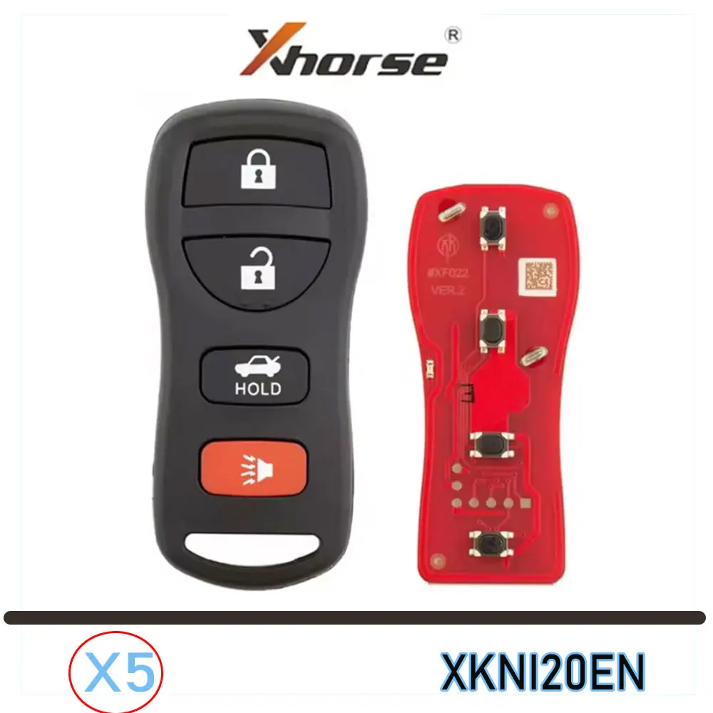 

5 шт. проводных дистанционных ключей Xhorse XKNI20EN для Nissan, совместимых с программатором VVDI2 Mini, второе поколение автомобильных дистанционных ключей XKNI00EN