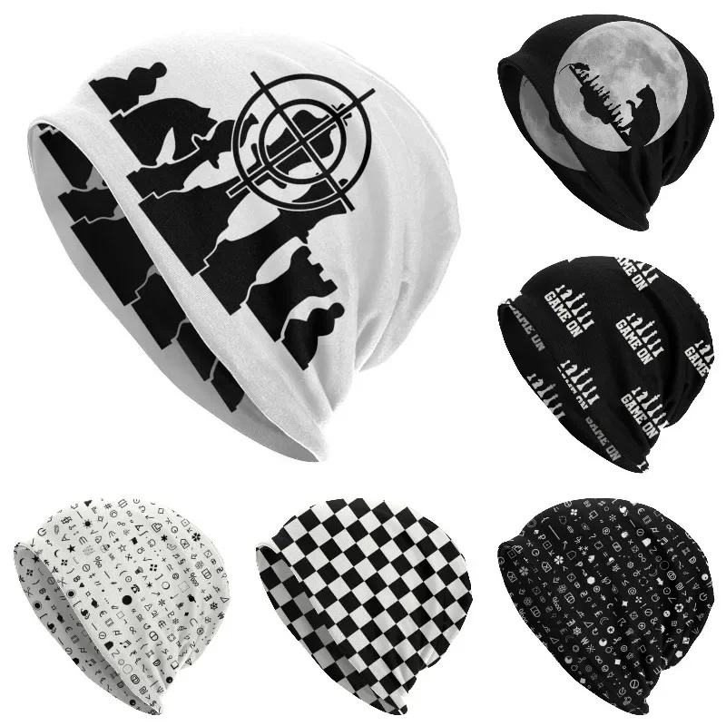 Custom Chess Sniper Bonnet Homme Fashion Knit Hat For Women Men Winter Warm Game Beanies Caps