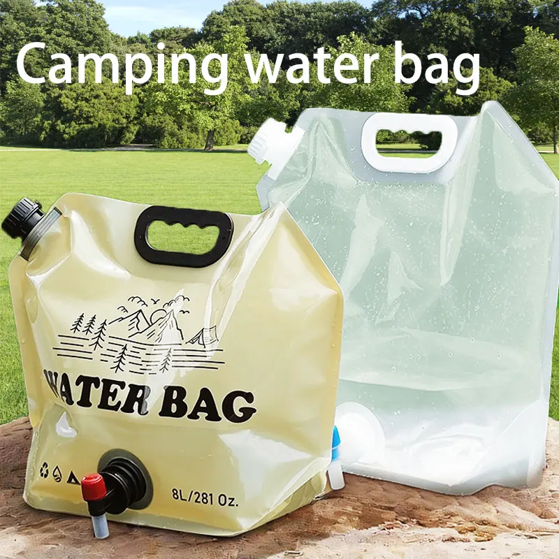

Outdoor water storage bag camping emergency portable foldable water bag with faucet camping picnic large capacity 4.5L/8L/10L