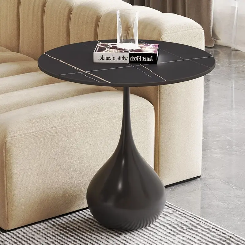 

Light Luxury Rock Plate Coffee Table Simple Leisure Creative Small Round Tables Mobile Modern Home Living Room Sofa Corner Table