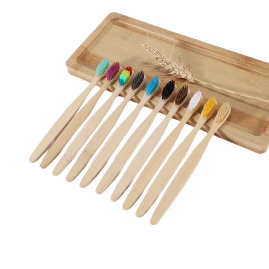 1-10PCS Colorful Natural Bamboo Toothbrush Set Soft Bristle Charcoal Teeth Whitening Bamboo Toothbrushes Soft Dental Oral Care