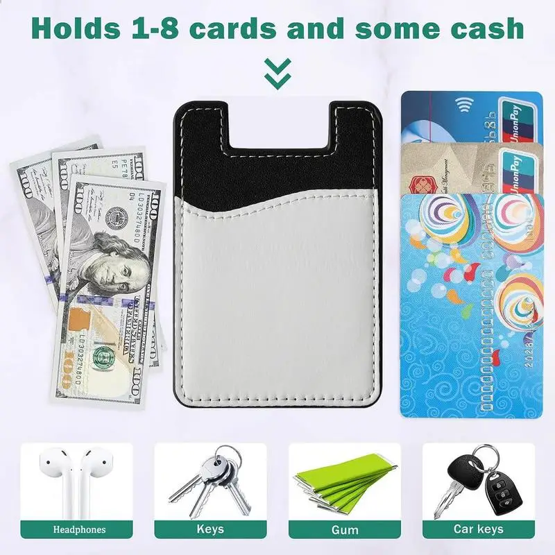 Phone Wallet Anti-Slip Phone Wallet Stick On Wear-Resistant Card Holder With Corrugated Inner Layer For Money Bills Credit Cards