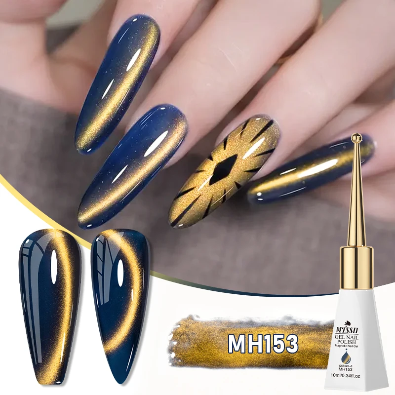 

Mtssii 10 мл Гель-лак для ногтей «кошачий глаз» с золотыми драгоценными камнями, супер блестящий магнитный гель-лак «кошачий глаз», Soak Off Uv Led Gel Varnis