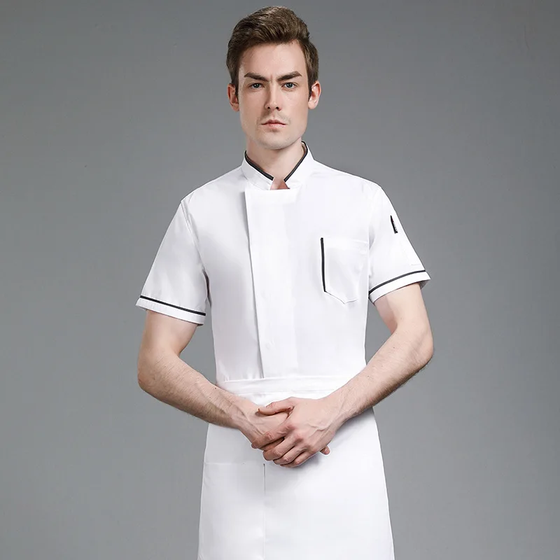 Wholesale Hotel Chef Western Restaurant Chef Overalls Men'S Short Sleeve Summer Breathable Cake Shop Baker