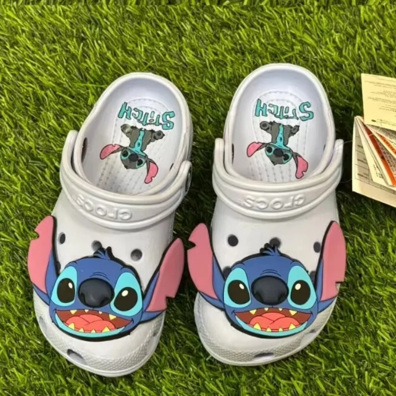 New Disney Cartoon Anime Lilo & Stitch Crocs Boys Girls Adult Casual Beach Non-Slip Breathable Fashion Latest Beach Shoes Gift