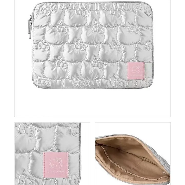 Anime kawaii olá kitty sacos rosa dos desenhos animados gato rosa 13 polegadas tablet saco bonito feminino meninas moeda carteira cartão pacote dispositivo de armazenamento