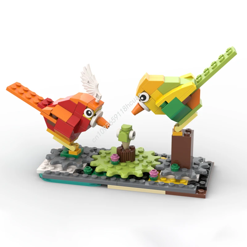 

107 шт. MOC птицы классическая модель строительные блоки дети образование креативные игрушки «сделай сам» кирпич сборка идея архитектура рождественские подарки