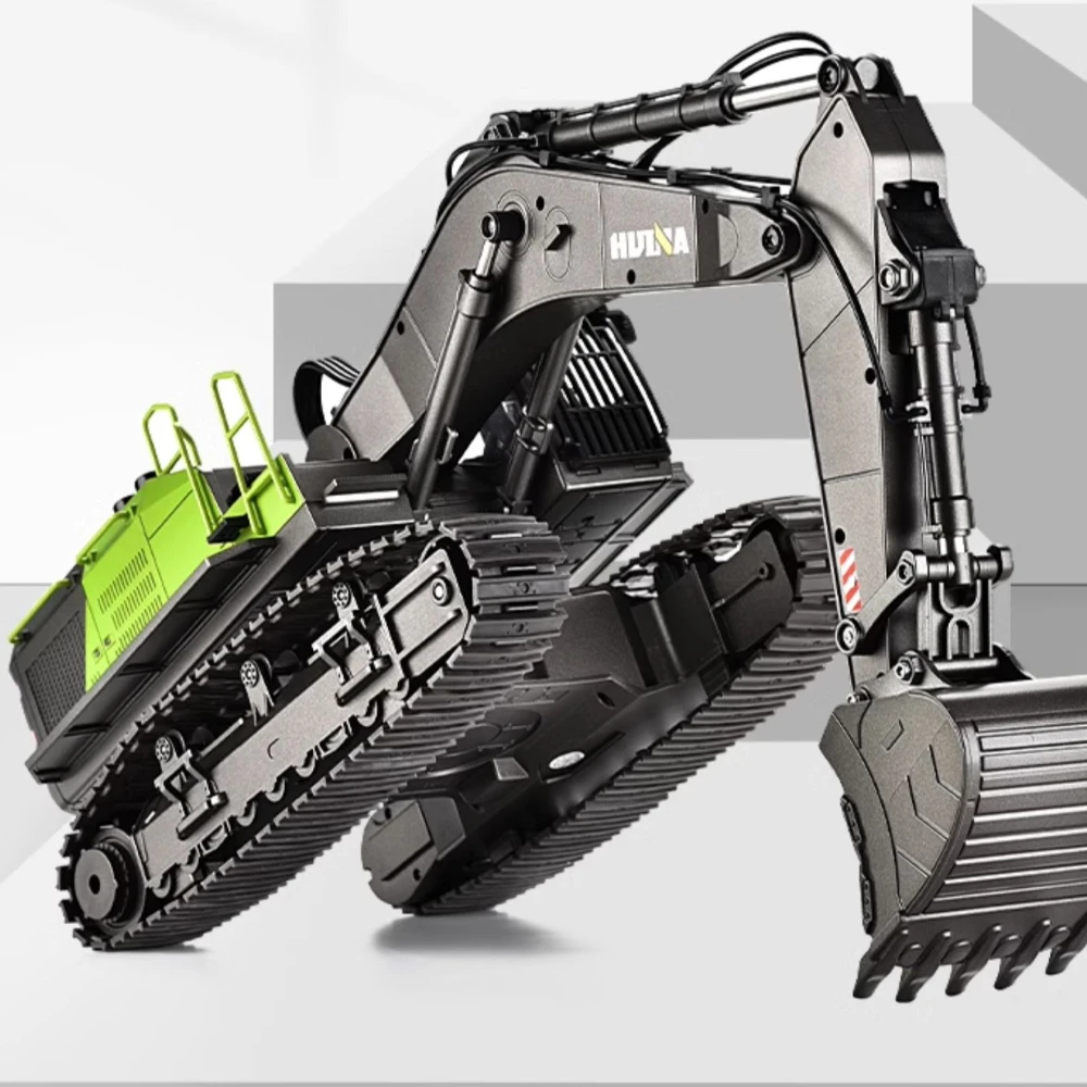 1/14HUINA1593 Remote Control Car Excavator Track Alloy Engineering Vehicle Large Car Model 22 Channel Simulation Toy Boy