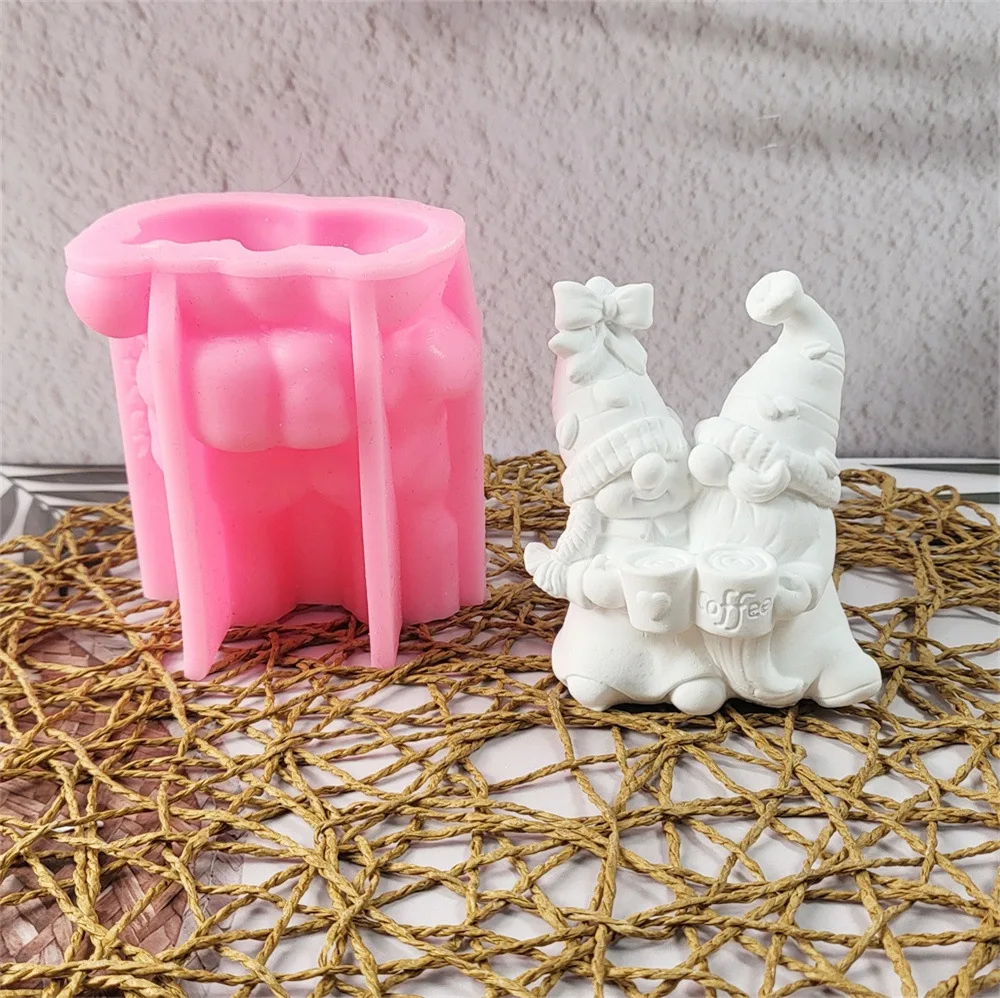 3D Valentine's Day Dwarf Gypsum Pendant Candle Mold DIY Gypsum Cement Candle Silicone Mold