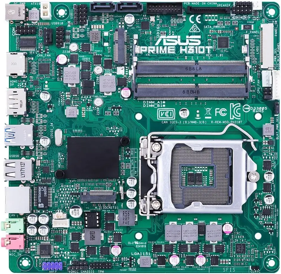 ASUS PRIME H310T Motherboard LGA1151 DDR4 32GB Intel H310 Mini-ITX support Core i3-8100 8400 9400 9600  9700 G5600 cpu M.2 DP