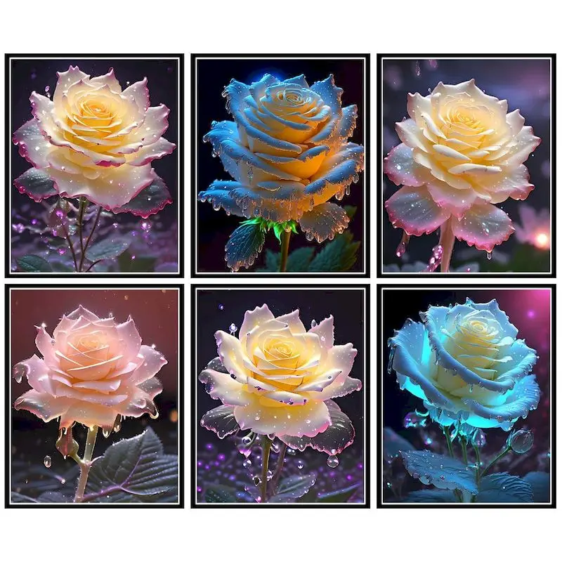 

GATYZTORY Painting By Number Flowers Kits For Adults Handpainted Diy Frame Picture By Number Rose Home Decoration Gift