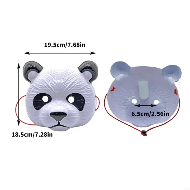 Y3ne Practical PVC Plastic Full Face Panda Mask Safe Comfortabele comfortabel voor kinderen volwassenen kostuum evenement thema
