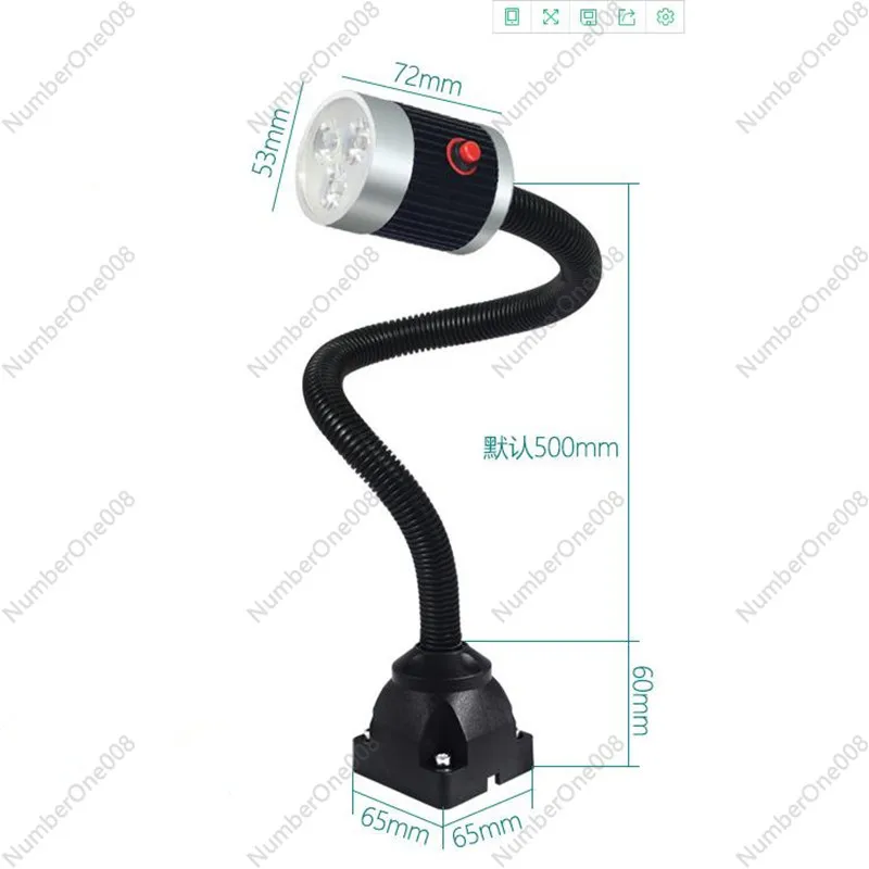 Machine Work Lamp With 50CM Gooseneck 110-220V 9W LED Lighting Tool For Industrial Machine CNC Lathe Workshop