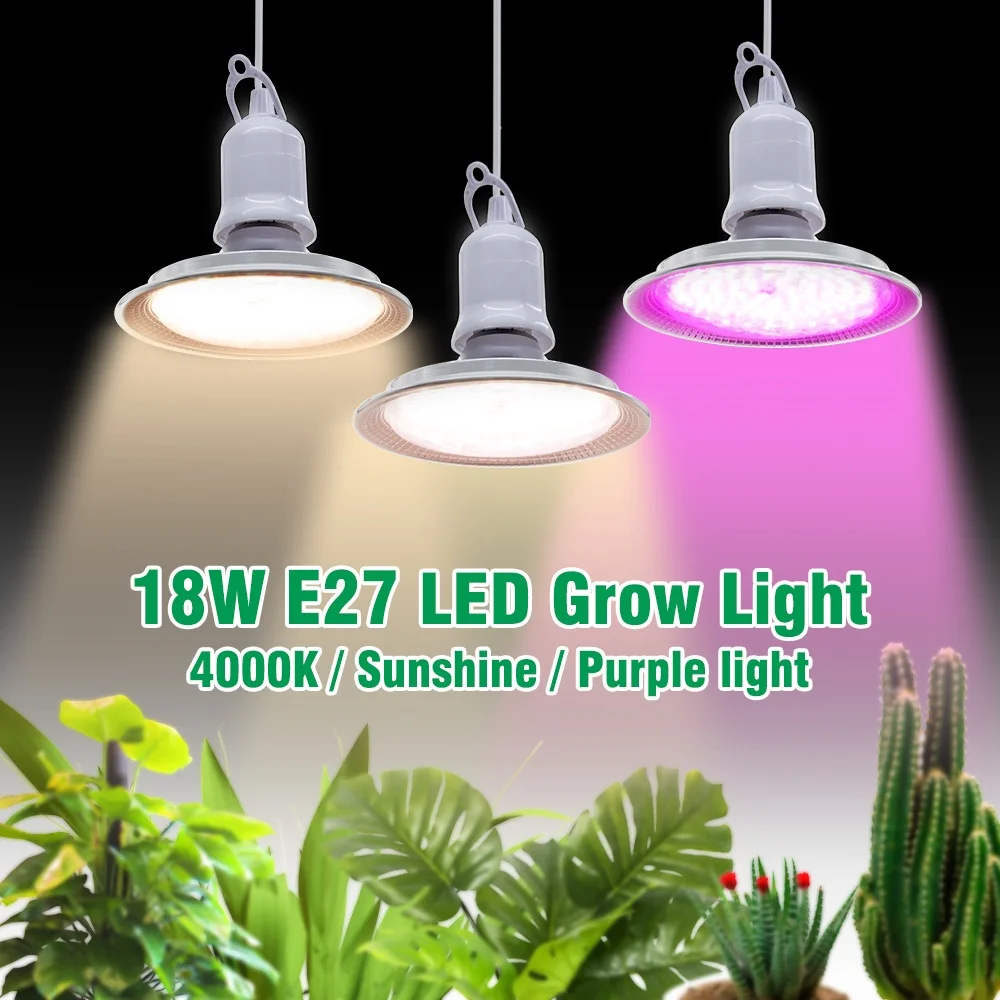 

E27 18W Full Spectrum LED Grow Light Sunlike Phytolamp Bulb for Plants Flower Greenhouse Tent Hydroponic