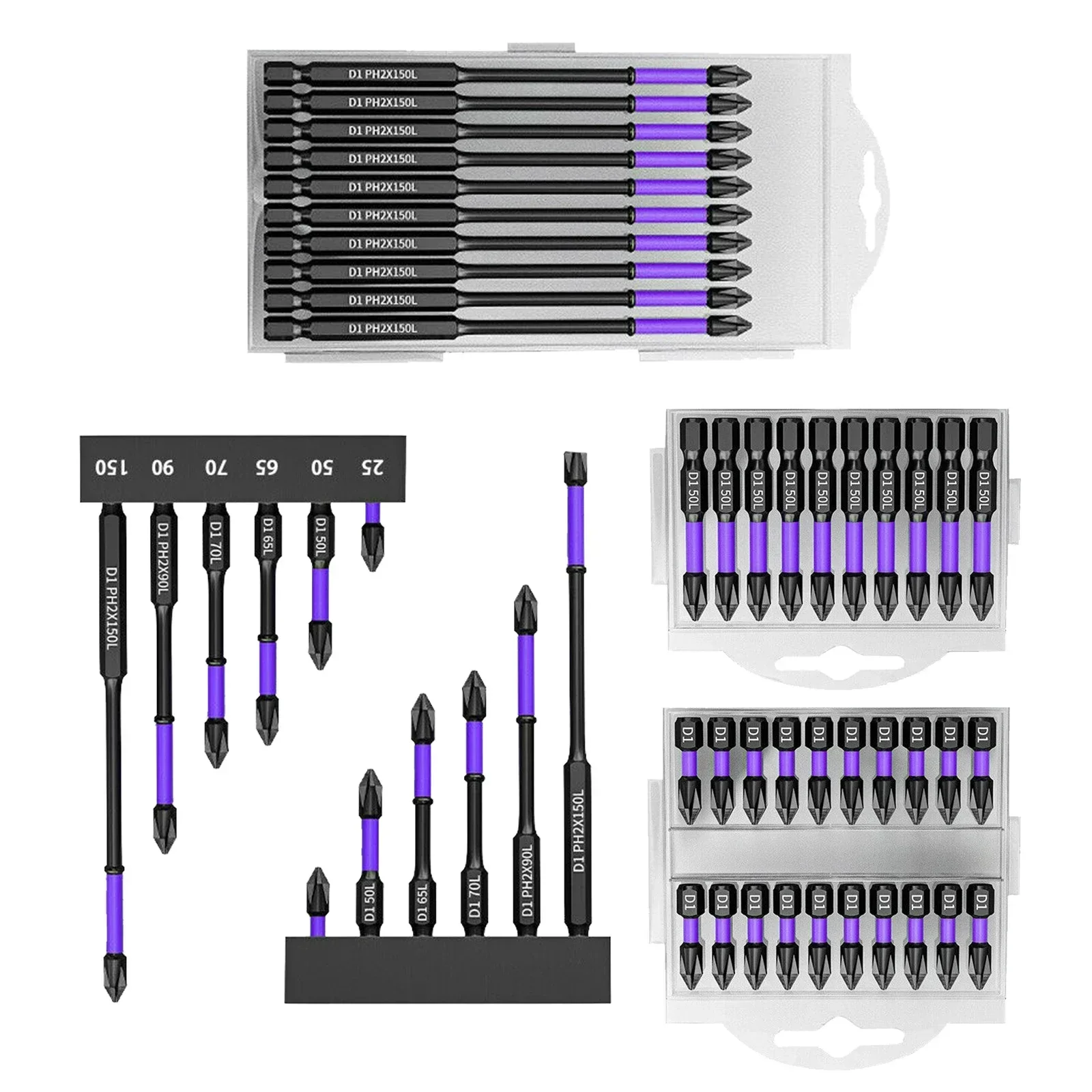 Anti-slip Tooth Impact-resistant Bit Set For Electric Motor With Magnetic Electric Drill&high Hardness Phillips Screwdriver Tool