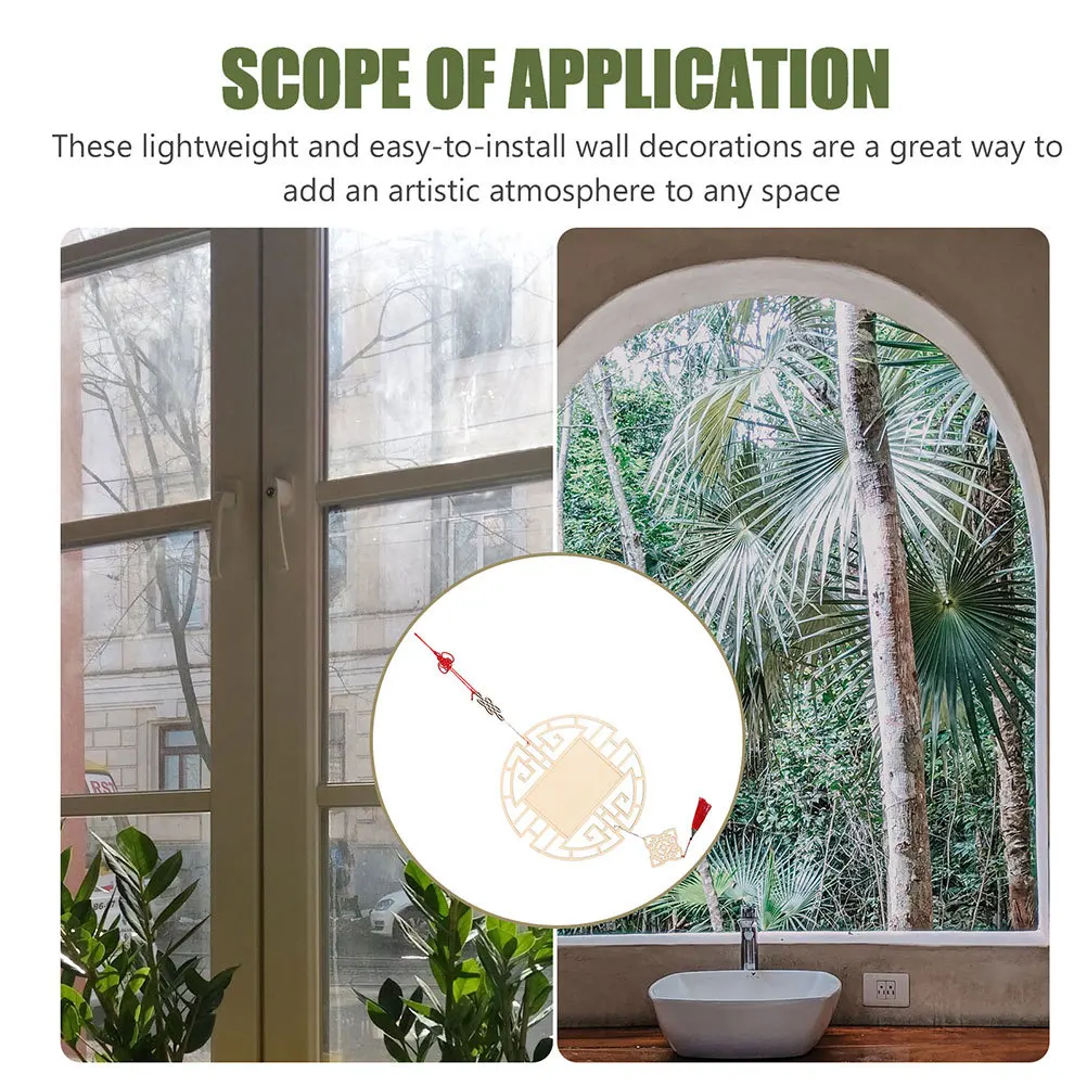 2 قطعة قلادة خشبية على الطراز الصيني شرائح خشبية غير مكتملة ذاتية الصنع مع ثقوب لوحة جدار مهرجان الربيع